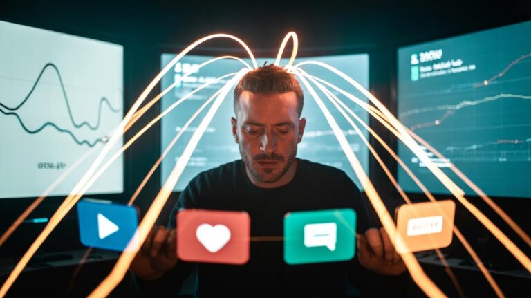 Illustration of using attention bias to capture and sustain audience engagement across digital platforms